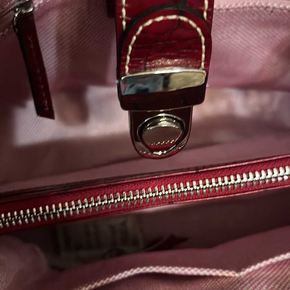 Dooney and Bourne Croc Embossed! Brand New with Tags! Crimson Color! - Picture 5 of 9